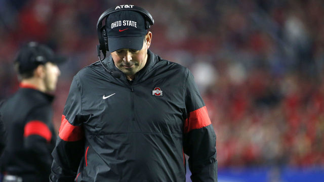 GLENDALE, ARIZONA - DECEMBER 28: Head coach Ryan Day of the Ohio State Buckeyes during the second half of the College Football Playoff Semifinal against the Clemson Tigers at the PlayStation Fiesta Bowl at State Farm Stadium on December 28, 2019 in Glendale, Arizona.