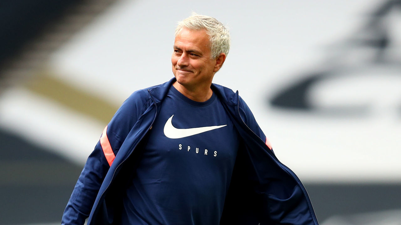 LONDON, ENGLAND - AUGUST 22: Jose Mourinho manager / head coach of Tottenham Hotspur during the Pre-Season Friendly match between Tottenham Hotspur and Ipswich Town at Tottenham Hotspur Stadium on August 22, 2020 in London, England.