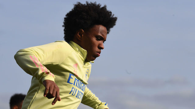 ST ALBANS, ENGLAND - SEPTEMBER 11: Willian of Arsenal during a training session at London Colney on September 11, 2020 in St Albans, England.