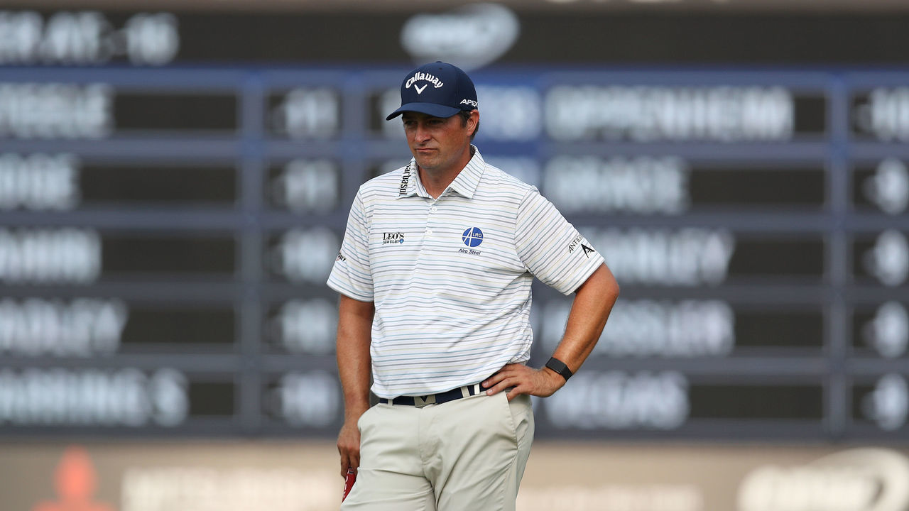 NAPA, CALIFORNIA - SEPTEMBER 12: Brian Stuard stands on the 18th hole during round three of the Safeway Open at Silverado Resort on September 12, 2020 in Napa, California.
