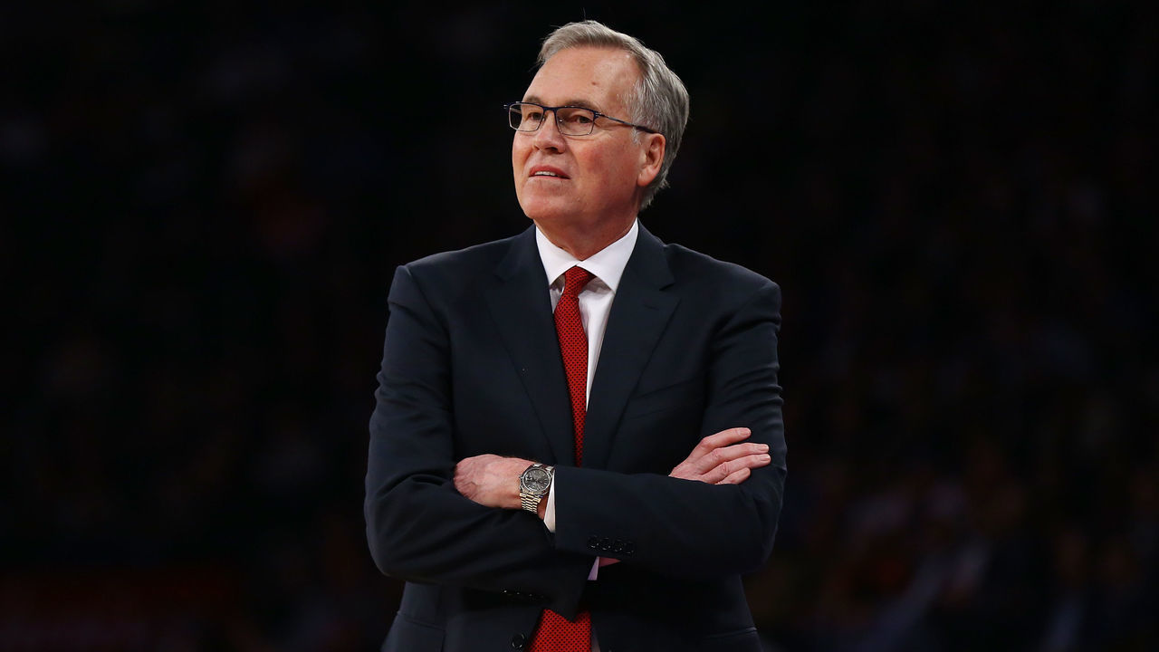 NEW YORK, NEW YORK - MARCH 02: Head Coach Mike D'Antoni of the Houston Rockets in action during the game against the New York Knicks at Madison Square Garden on March 02, 2020 in New York City. New York Knicks defeated the Houston Rockets 125-123.
