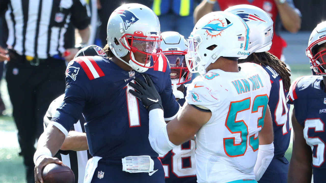 Miami Dolphins hold New England Patriots, Cam Newton in check