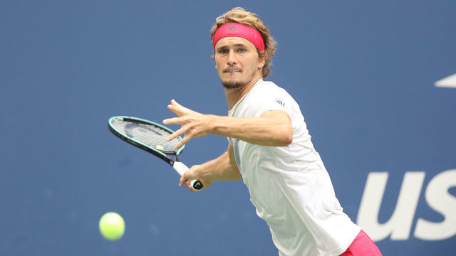 NEW YORK, NEW YORK - SEPTEMBER 13: Alexander Zverev of Germany returns the ball during his Men's Singles final match against and Dominic Thiem of Austria on Day Fourteen of the 2020 US Open at the USTA Billie Jean King National Tennis Center on September 13, 2020 in the Queens borough of New York City.