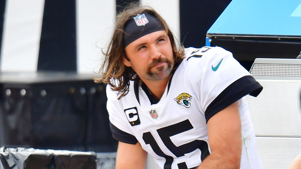 JACKSONVILLE, FLORIDA - SEPTEMBER 13: Gardner Minshew #15 of the Jacksonville Jaguars watches the replay board during the fourth quarter against the Indianapolis Colts at TIAA Bank Field on September 13, 2020 in Jacksonville, Florida.