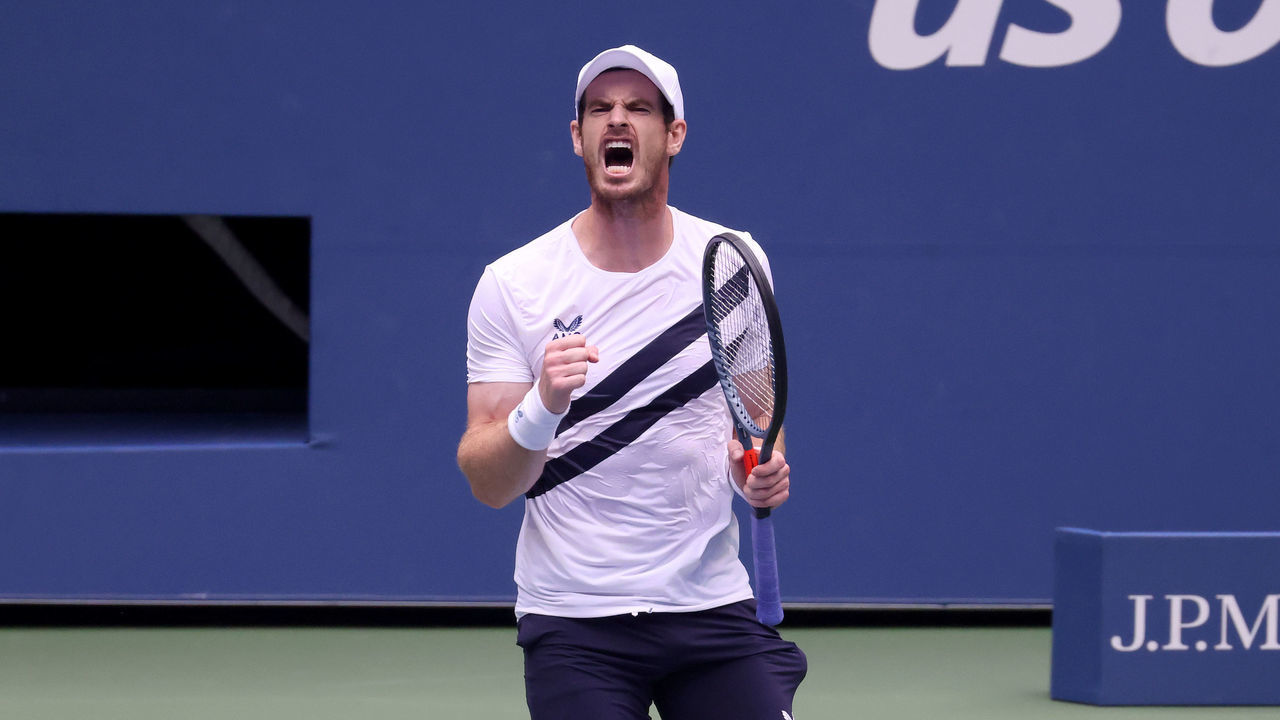NEW YORK, NEW YORK - SEPTEMBER 01: Andy Murray of Great Britain reacts during his Men's Singles first round match against Yoshihito Nishioka of Japan on Day Two of the 2020 US Open at the USTA Billie Jean King National Tennis Center on September 1, 2020 in the Queens borough of New York City.