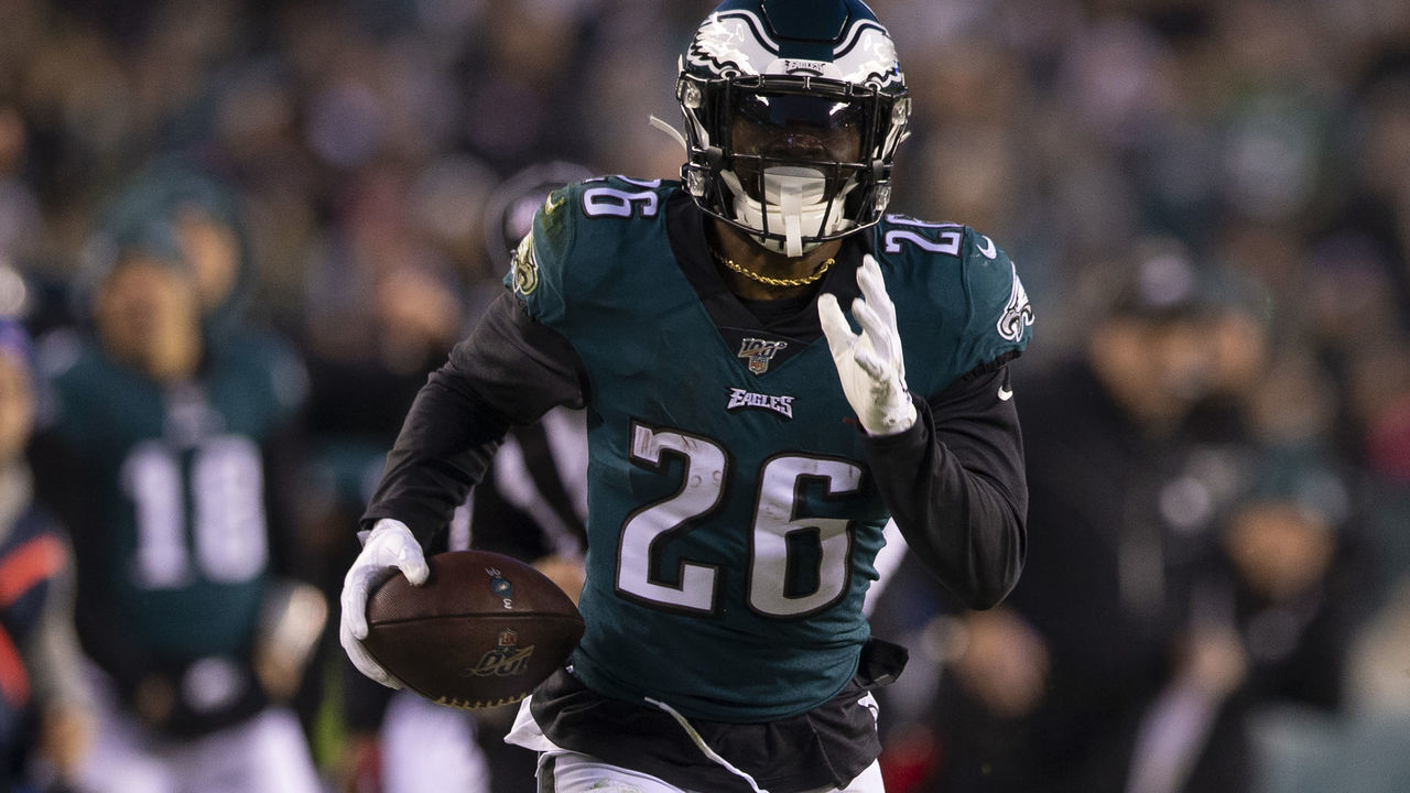 PHILADELPHIA, PA - DECEMBER 22: Miles Sanders #26 of the Philadelphia Eagles runs the ball against the Dallas Cowboys at Lincoln Financial Field on December 22, 2019 in Philadelphia, Pennsylvania.