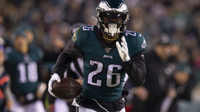 PHILADELPHIA, PA - DECEMBER 22: Miles Sanders #26 of the Philadelphia Eagles runs the ball against the Dallas Cowboys at Lincoln Financial Field on December 22, 2019 in Philadelphia, Pennsylvania.