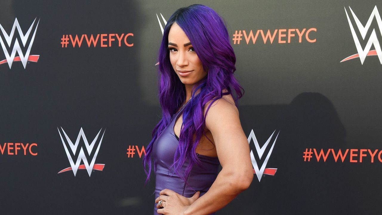 Wrestler Sasha Banks arrives at the first-ever WWE Emmy For Your Consideration event at the TV Academy Saban Media Center, in North Hollywood (near Los Angeles), on June 6, 2018