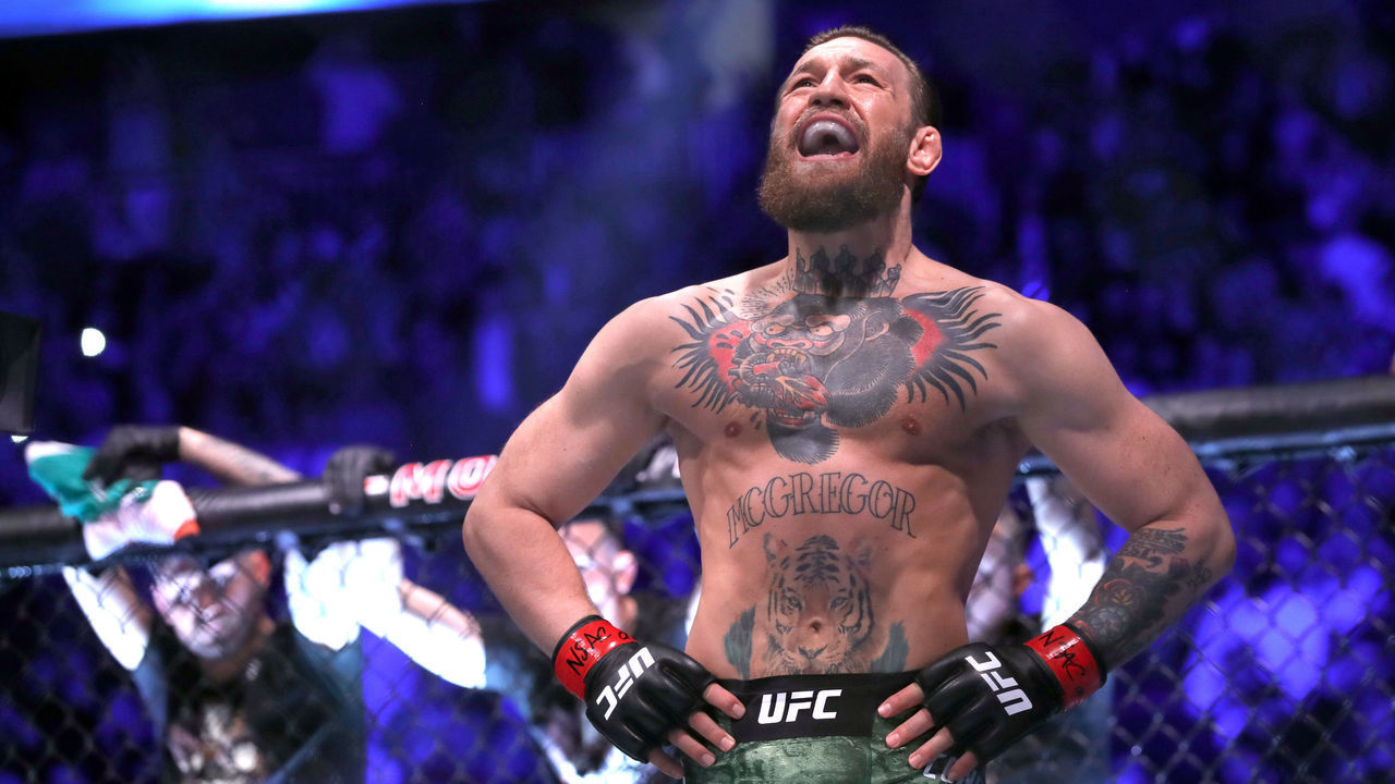 LAS VEGAS, NEVADA - JANUARY 18: Conor McGregor waits for the start of his welterweight bout against Donald Cerrone during UFC246 at T-Mobile Arena on January 18, 2020 in Las Vegas, Nevada.