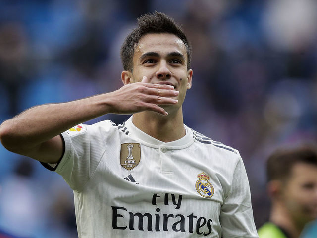 MADRID, SPAIN - APRIL 6: Sergio Reguilon of Real Madrid during the La Liga Santander match between Real Madrid v Eibar at the Santiago Bernabeu on April 6, 2019 in Madrid Spain