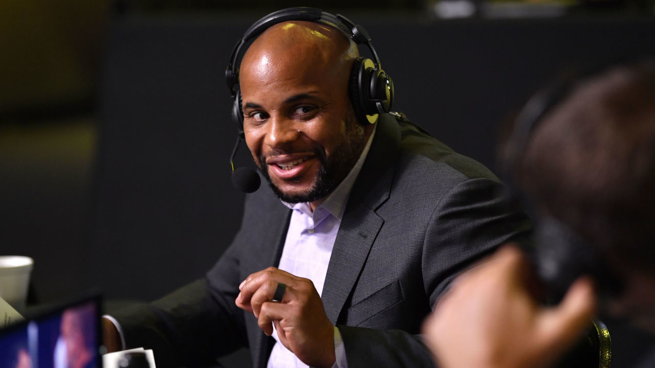 LAS VEGAS, NEVADA - MAY 30: Daniel Cormier provides commentary for the broadcast during the UFC Fight Night event at UFC APEX on May 30, 2020 in Las Vegas, Nevada.