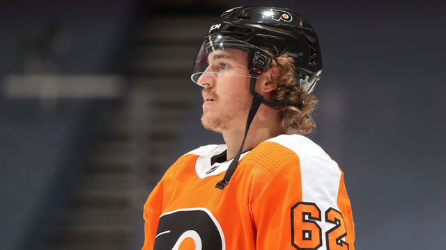TORONTO, ONTARIO - AUGUST 26: Nicolas Aube-Kubel #62 of the Philadelphia Flyers warms up before Game Two of the Eastern Conference Second Round of the 2020 NHL Stanley Cup Playoff between the New York Islanders and the Philadelphia Flyers at Scotiabank Arena on August 26, 2020 in Toronto, Ontario.