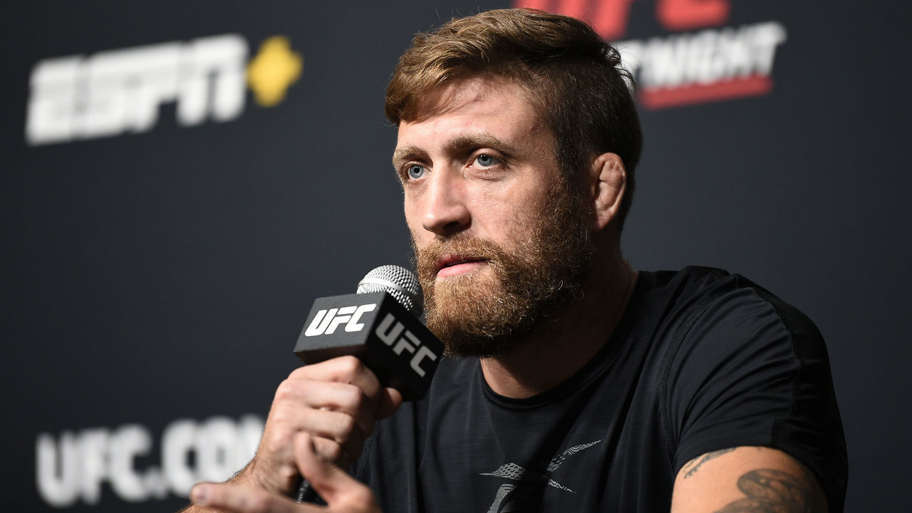 LAS VEGAS, NEVADA - SEPTEMBER 17: Gerald Meerschaert interacts with media during the UFC Fight Night press conference at UFC APEX on September 17, 2020 in Las Vegas, Nevada.