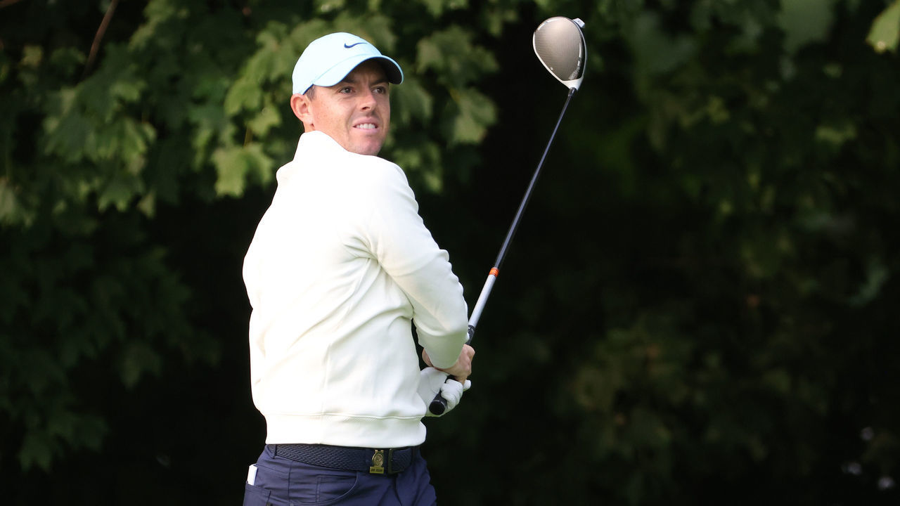 MAMARONECK, NEW YORK - SEPTEMBER 17: Rory McIlroy of Northern Ireland plays his shot from the 12th tee during the first round of the 120th U.S. Open Championship on September 17, 2020 at Winged Foot Golf Club in Mamaroneck, New York.