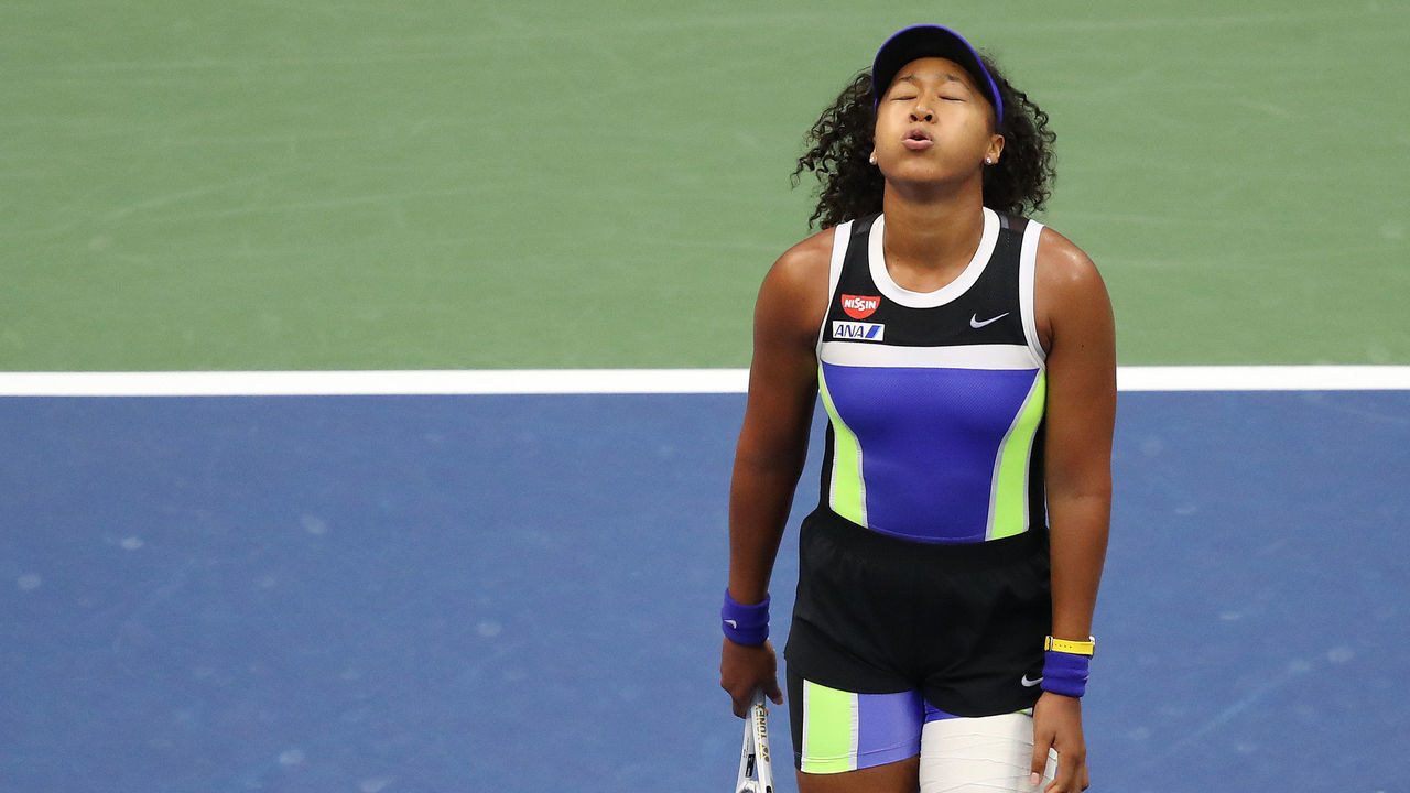 NEW YORK, NEW YORK - SEPTEMBER 12: Naomi Osaka of Japan celebrates winning match point during her Women's Singles final match against Victoria Azarenka of Belarus on Day Thirteen of the 2020 US Open at the USTA Billie Jean King National Tennis Center on September 12, 2020 in the Queens borough of New York City.