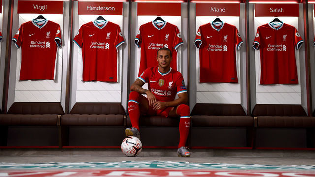 LIVERPOOL, ENGLAND - SEPTEMBER 18: (THE SUN OUT, THE SUN ON SUNDAY OUT) Thiago Alcantara new signing of Liverpool at Anfield on September 18, 2020 in Liverpool, England.