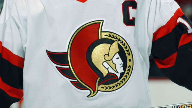 KANATA, CANADA - APRIL 9: Daniel Alfredsson #11 of the Ottawa Senators looks on against the New York Islanders during game one in the first round of the NHL 2003 Stanley Cup playoffs at Corel Centre on April 9, 2003 in Kanata, Ontario. The Islanders defeated the Senators 3-0.