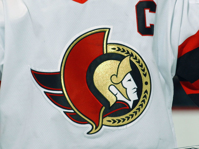 KANATA, CANADA - APRIL 9: Daniel Alfredsson #11 of the Ottawa Senators looks on against the New York Islanders during game one in the first round of the NHL 2003 Stanley Cup playoffs at Corel Centre on April 9, 2003 in Kanata, Ontario. The Islanders defeated the Senators 3-0.