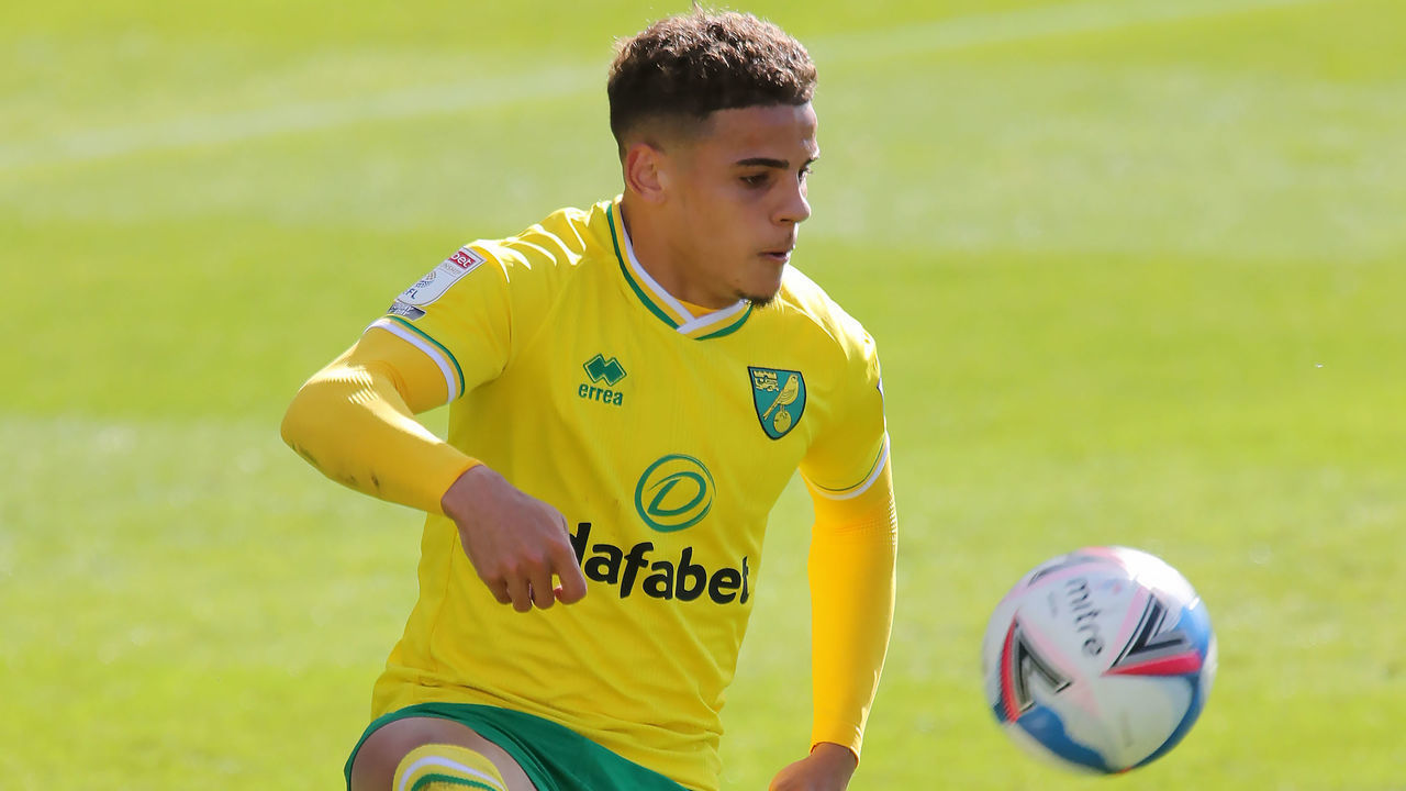 Norwich City's Max Aarons during the Sky Bet Championship match at the John Smith's Stadium, Huddersfield.
