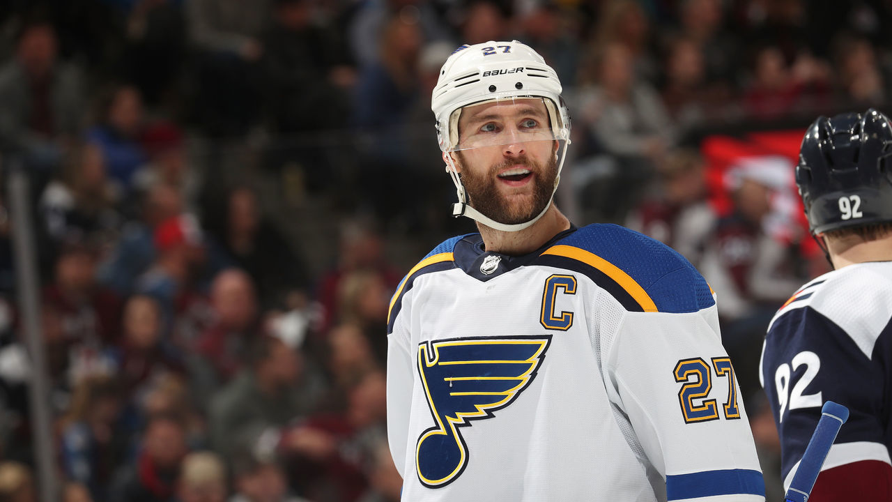 DENVER, COLORADO - JANUARY 18: Alex Pietrangelo #27 of the St Louis Blues skates against the Colorado Avalanche at Pepsi Center on January 18, 2020 in Denver, Colorado. The Avalanche defeated the Blues 5-3.