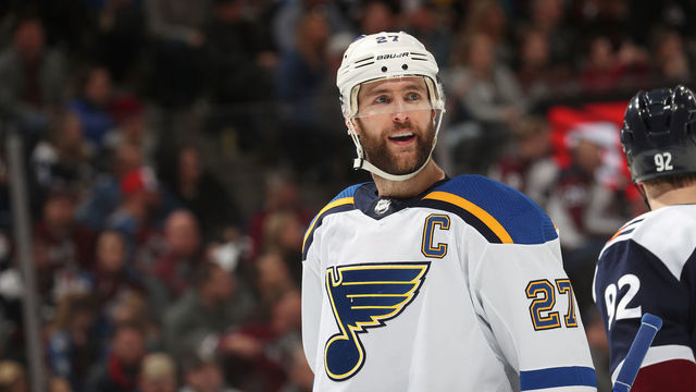 DENVER, COLORADO - JANUARY 18: Alex Pietrangelo #27 of the St Louis Blues skates against the Colorado Avalanche at Pepsi Center on January 18, 2020 in Denver, Colorado. The Avalanche defeated the Blues 5-3.