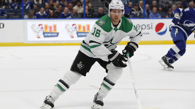 TAMPA, FL - DECEMBER 19: Dallas Stars center Joe Pavelski (16) skates during the NHL game between the Dallas Stars and Tampa Bay Lightning on December 19, 2019 at Amalie Arena in Tampa, FL.