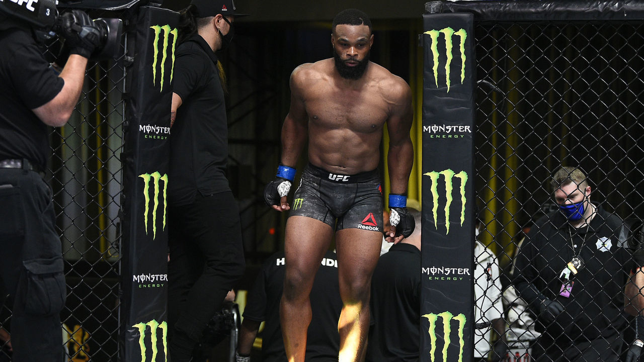 LAS VEGAS, NEVADA - SEPTEMBER 19: Tyron Woodley prepares to fight Colby Covington in their welterweight bout during the UFC Fight Night event at UFC APEX on September 19, 2020 in Las Vegas, Nevada.