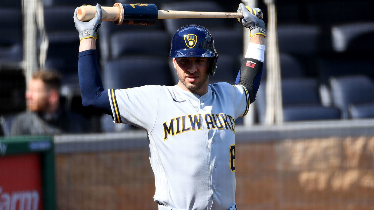 PITTSBURGH, PA - AUGUST 22: Ryan Braun #8 of the Milwaukee Brewers in action during the game against the Pittsburgh Pirates at PNC Park on August 22, 2020 in Pittsburgh, Pennsylvania.