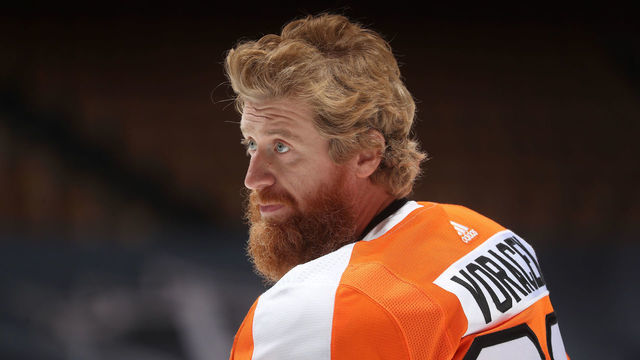 TORONTO, ONTARIO - SEPTEMBER 05: Jakub Voracek #93 of the Philadelphia Flyers warms up before Game Seven of the Eastern Conference Second Round of the 2020 NHL Stanley Cup Playoff between the New York Islanders and the Philadelphia Flyers at Scotiabank Arena on September 05, 2020 in Toronto, Ontario.