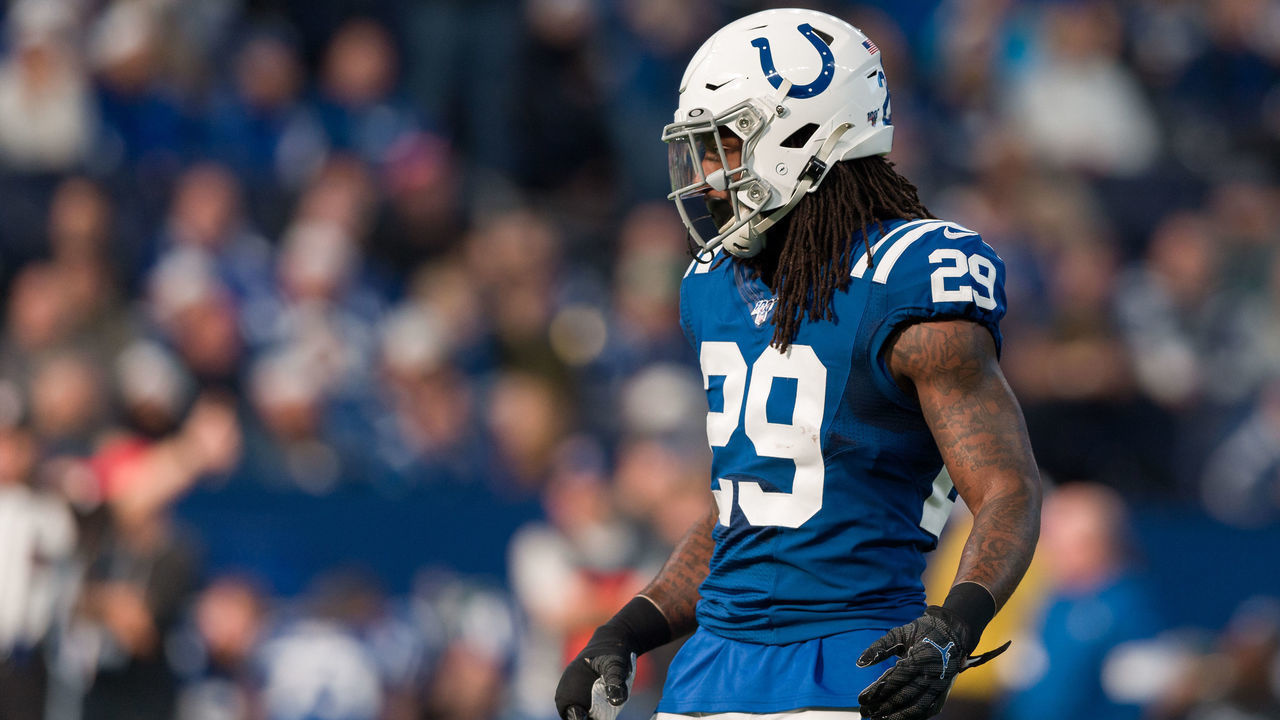 INDIANAPOLIS, IN - DECEMBER 22: Indianapolis Colts safety Malik Hooker (29) lines up on defense during the NFL game between the Carolina Panthers and the Indianapolis Colts on December 22, 2019 at Lucas Oil Stadium, in Indianapolis, IN.