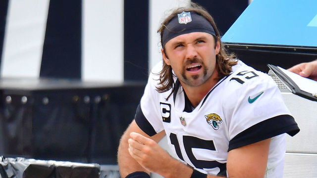 JACKSONVILLE, FLORIDA - SEPTEMBER 13: Gardner Minshew #15 of the Jacksonville Jaguars looks to the replay board during the fourth quarter against the Indianapolis Colts at TIAA Bank Field on September 13, 2020 in Jacksonville, Florida.
