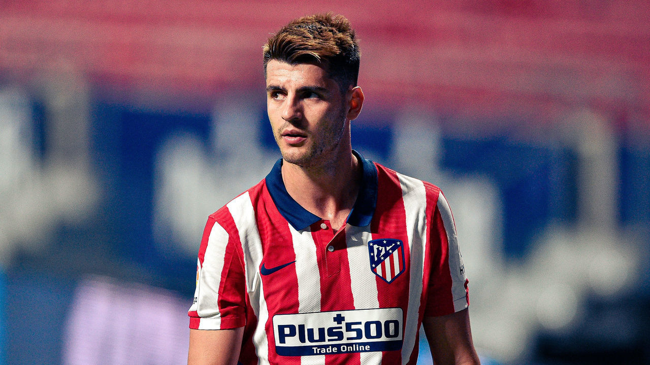 Alvaro Morata during La Liga match between Atletico de Madrid and Real Sociedad at Wanda Metropolitano on July 19, 2020 in Madrid, Spain .