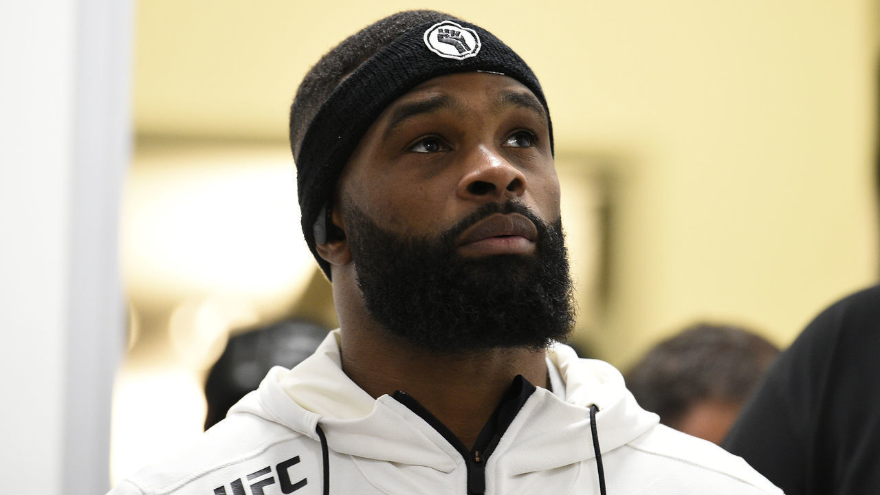 LAS VEGAS, NEVADA - SEPTEMBER 19: Tyron Woodley prepares to fight Colby Covington in their welterweight bout during the UFC Fight Night event at UFC APEX on September 19, 2020 in Las Vegas, Nevada.
