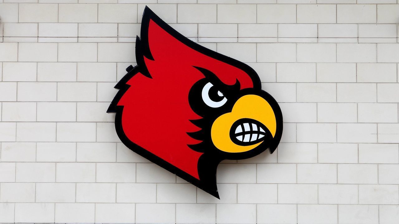 LOUISVILLE - JULY 16: Louisville Cardinals logo at the KFC YUM Center, home of the Louisville Cardinals basketball team on July 16, 2015 in Louisville, Kentucky.