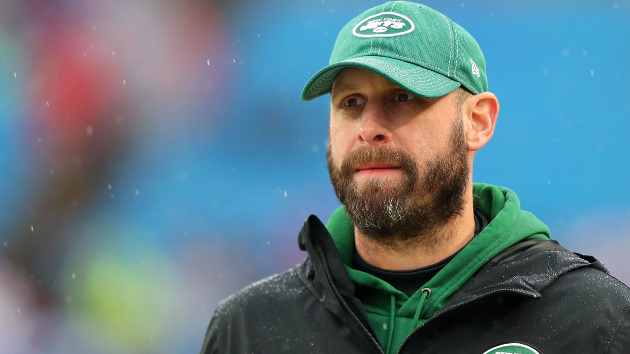 ORCHARD PARK, NY - DECEMBER 29: Head coach Adam Gase of the New York Jets on the sideline before a game against the Buffalo Bills at New Era Field on December 29, 2019 in Orchard Park, New York. Jets beat the Bills 13 to 6.