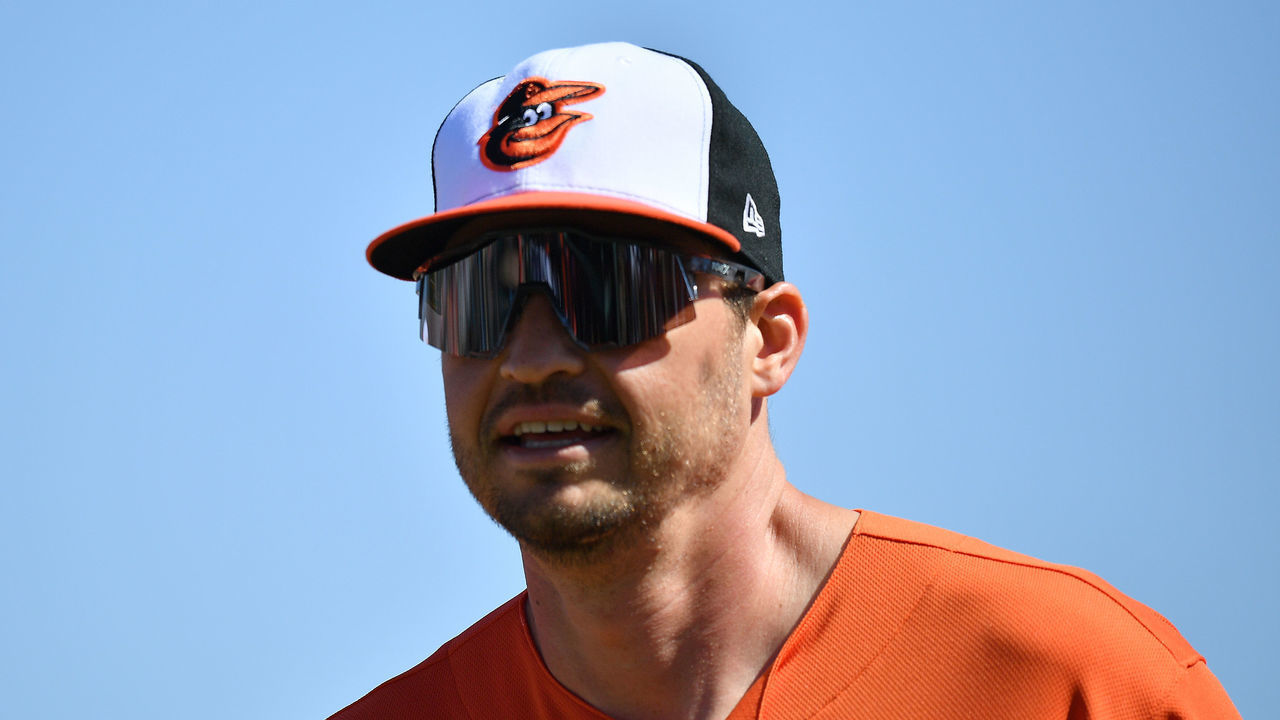 DUNEDIN, FLORIDA - FEBRUARY 29: Trey Mancini #16 of the Baltimore Orioles in action during the spring training game against the Miami Marlins at Ed Smith Stadium on February 29, 2020 in Sarasota, Florida.