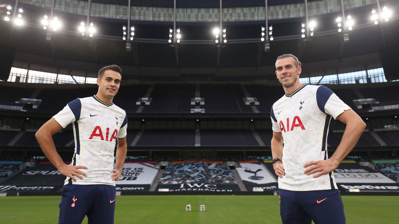 LONDON, ENGLAND - SEPTEMBER 19: Tottenham Hotspur new signings Gareth Bale and Sergio Reguilon visit the Tottenham Hotspur Stadium on September 19, 2020 in London, England.