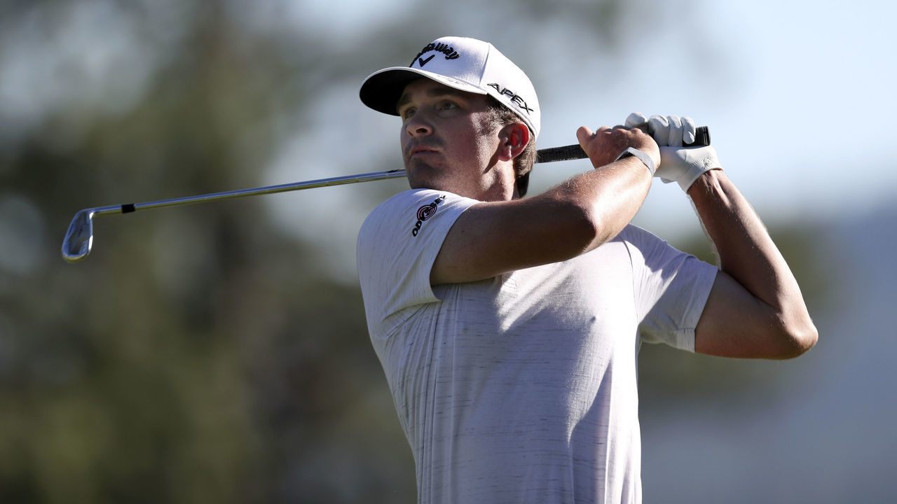 TRUCKEE, CALIFORNIA - JULY 30: Will Gordon plays his shot on the 17th hole during the first round of the Barracuda Championship at Tahoe Mountain Club's Old Greenwood Golf Course on July 30, 2020 in Truckee, California.