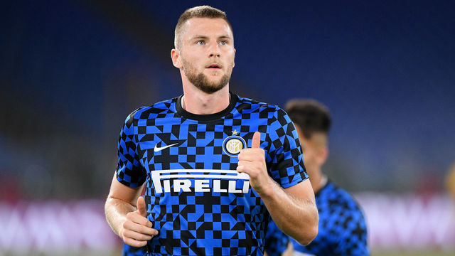 Milan Skriniar of FC Internazionale during the Serie A match between Roma and FC Internazionale at Stadio Olimpico, Rome, Italy on 19 July 2020.