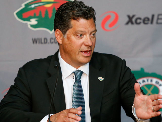 ST. PAUL, MN - AUGUST 22: Minnesota Wild general manager Bill Guerin speaks with the media at a press conference announcing his position at Xcel Energy Center on August 22, 2019 in St. Paul, Minnesota.