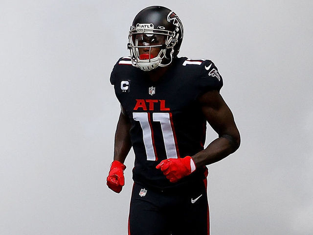 ATLANTA, GEORGIA - SEPTEMBER 13: Julio Jones #11 of the Atlanta Falcons runs out on the field during player introductions prior to facing the Seattle Seahawks at Mercedes-Benz Stadium on September 13, 2020 in Atlanta, Georgia.