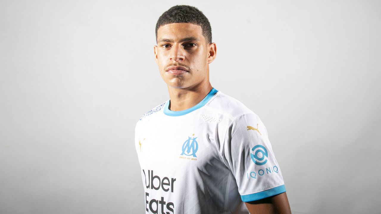 MARSEILLE, FRANCE - SEPTEMBER 23: New Olympique de Marseille signing Luis Henrique at Centre Robert-Louis Dreyfus on September 23, 2020 in Marseille, France.