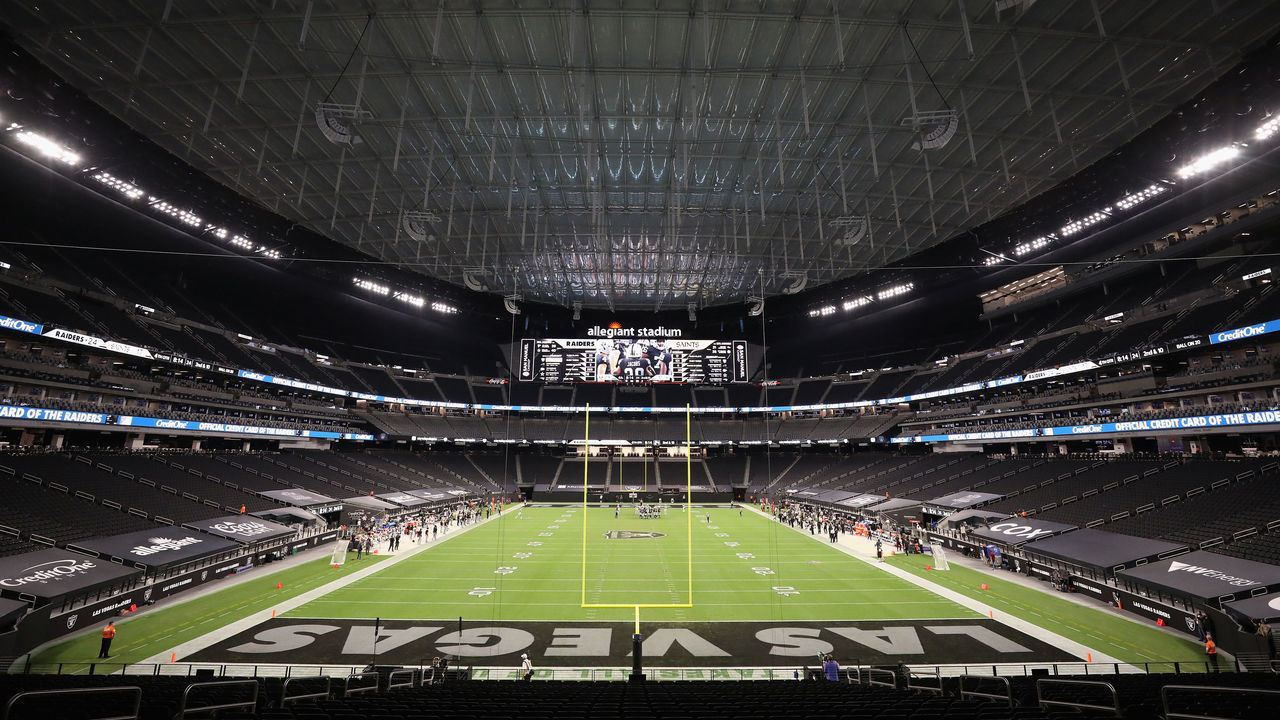 LAS VEGAS, NEVADA - SEPTEMBER 21: General view during the NFL game between the New Orleans Saints and the Las Vegas Raiders at Allegiant Stadium on September 21, 2020 in Las Vegas, Nevada. The Raiders defeated the Saints 34-24.