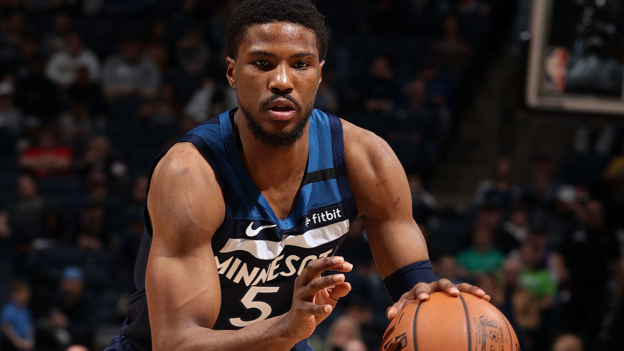 MINNEAPOLIS, MN - MARCH 8: Malik Beasley #5 of the Minnesota Timberwolves drives to the basket against the New Orleans Pelicans on March 8, 2020 at Target Center in Minneapolis, Minnesota. Mandatory Copyright Notice: Copyright 2020 NBAE