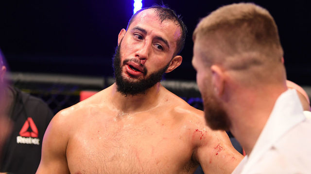 ABU DHABI, UNITED ARAB EMIRATES - SEPTEMBER 27: Dominick Reyes congratulates Jan Blachowicz of Poland in their light heavyweight championship bout during UFC 253 inside Flash Forum on UFC Fight Island on September 27, 2020 in Abu Dhabi, United Arab Emirates.