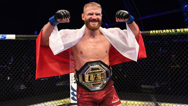 ABU DHABI, UNITED ARAB EMIRATES - SEPTEMBER 27: Jan Blachowicz of Poland celebrates after defeating Dominick Reyes in their light heavyweight championship bout during UFC 253 inside Flash Forum on UFC Fight Island on September 27, 2020 in Abu Dhabi, United Arab Emirates.