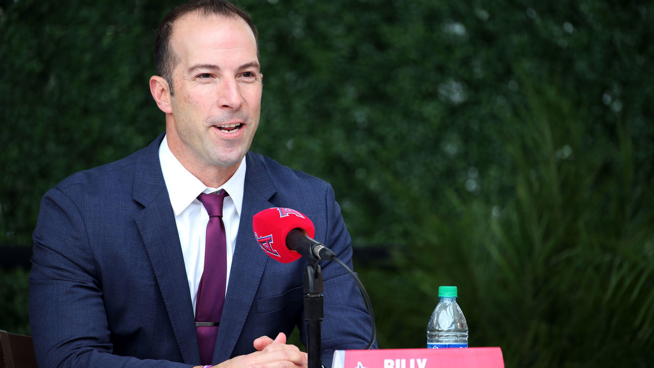 ANAHEIM, CA - DECEMBER 14: Los Angeles Angels general manager Billy Eppler at Anthony Rendon introductory press conference at Angel Stadium of Anaheim on December 14, 2019 in Anaheim, CA.