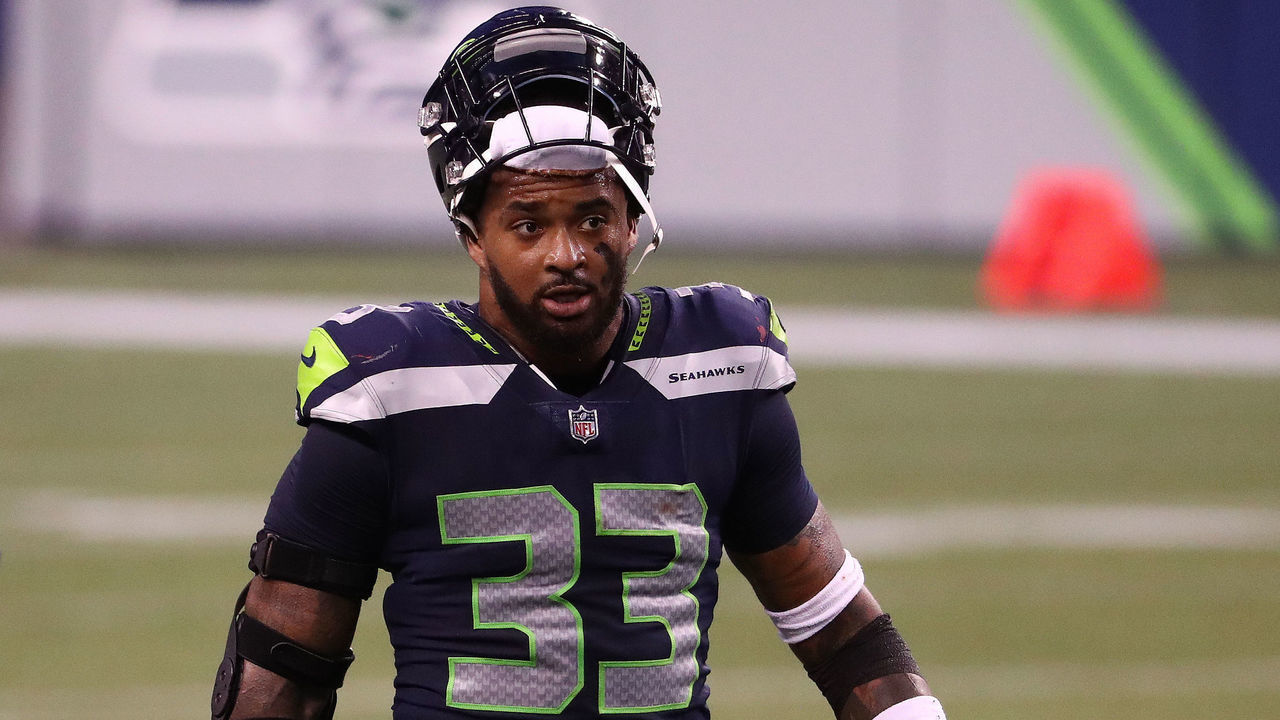 SEATTLE, WASHINGTON - SEPTEMBER 20: Jamal Adams #33 of the Seattle Seahawks looks on in the third quarter against the New England Patriots at CenturyLink Field on September 20, 2020 in Seattle, Washington.