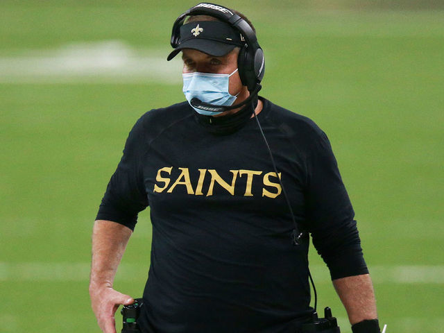 NEW ORLEANS, LOUISIANA - SEPTEMBER 27: Head coach Sean Payton of the New Orleans Saints reacts against the Green Bay Packers during the first half at Mercedes-Benz Superdome on September 27, 2020 in New Orleans, Louisiana.