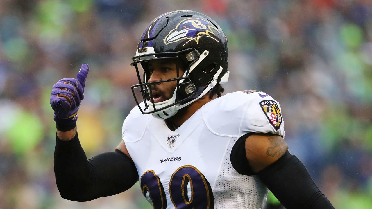 SEATTLE, WASHINGTON - OCTOBER 20: Free safety Earl Thomas #29 of the Baltimore Ravens reacts against the the Seattle Seahawks in the second quarter of the game at CenturyLink Field on October 20, 2019 in Seattle, Washington.